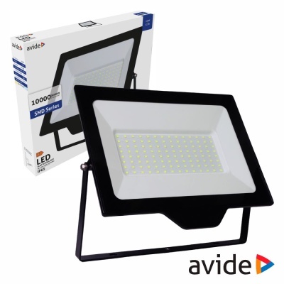 Foco LED 100W 230V 6400K 10000lm Preto IP65 AVIDE