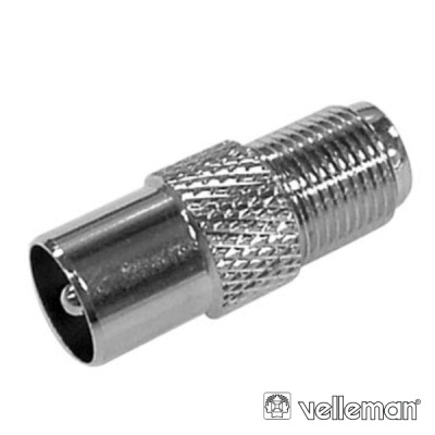 FICHA ADAPTADORA F FÊMEA  COAXIAL MACHO 9.5MM VELLEMAN