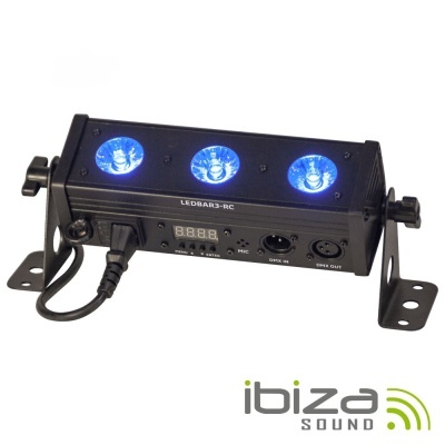 BARRA DE LEDS C STROBE 3 LEDS RGBW 8W DMX COMANDO IBIZA