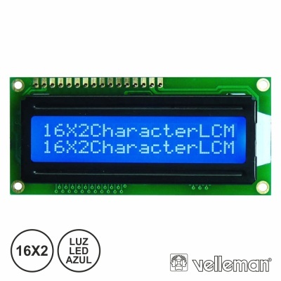 LCD 16X2 C LUZ LED AZUL VELLEMAN