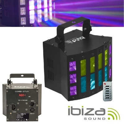 Projetor LED 3em1 Derby UV Strobe IBIZA
