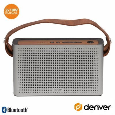 COLUNA BLUETOOTH PORTÁTIL 10W USBBAT CINZENTO DENVER