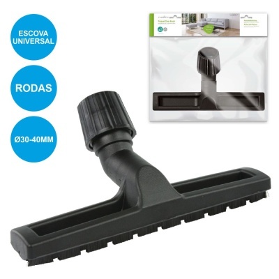 Escova universal preta para rodas de aspirador em embalagem branca