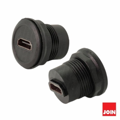 Ficha Adaptadora HDMI Fêmea  Fêmea painel Ø25cm JOIN