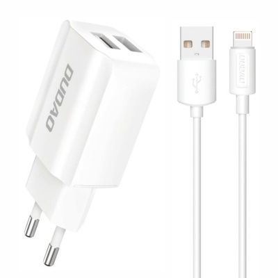 Alimentador Compacto 2 USB 5V2.4A + Cabo Lightning