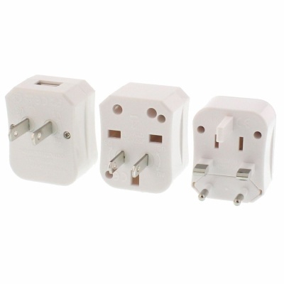 FICHA ADAPTADORA VIAGEM UNIVERSAL C USB BRANCO