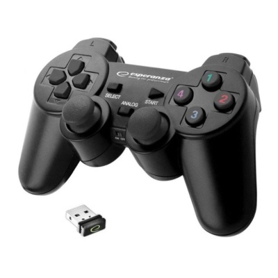 Comando de videojogo preto Esperanza com recetor USB