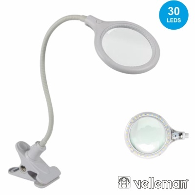 CANDEEIRO C LUPA BANCADA 5 DIOPTRIAS 30 LEDS 6W VELLEMAN
