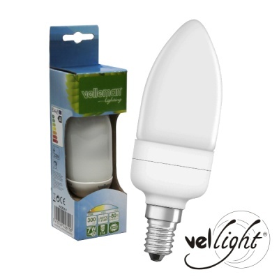 LÂMPADA E14 7W=25W 230V ECO VELA 300LM 2700K