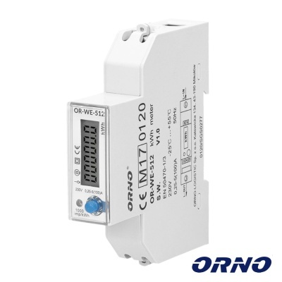Medidor de energia elétrica ORNO modelo OR-WE-512 branco com visor digital e botão azul