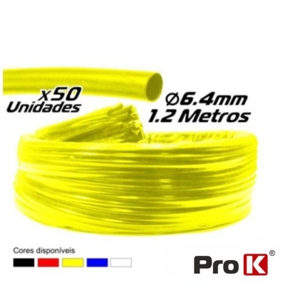 TUBO MANGA TERMORETRÁCTIL 6.4MM 1.2M 50X AMARELO PROK