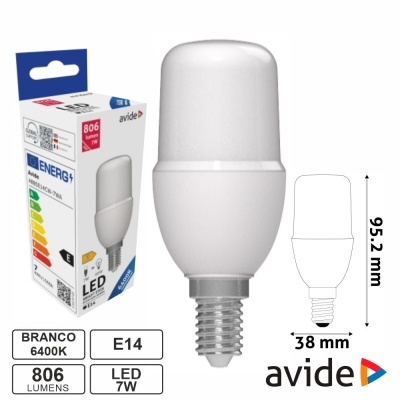 Lâmpada LED E14 Stick T37 7W 230V 6400K 806lm AVIDE