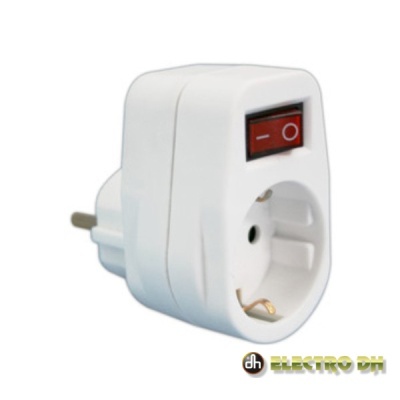 TOMADA ELÉTRICA C 1 SAÍDA INTERRUPTOR BRANCO EDH