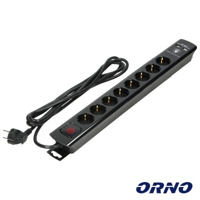 Extensão Elétrica 6x Schuko Interruptor Proteção 3m ORNO