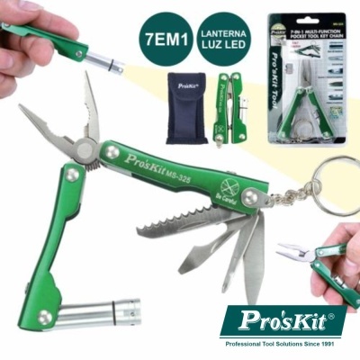 ALICATE MULTIFUNÇÕES 7 EM 1 C LANTERNA LED PROSKIT