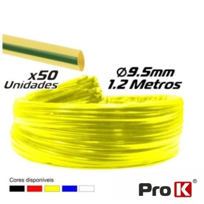 TUBO MANGA TERMORETRÁCTIL 9.5MM 1.2M 25X VERDEAMARELA PROK