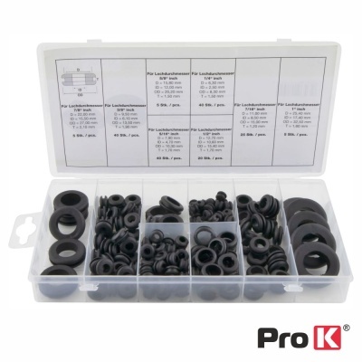 Conjunto de 180 Ilhós Passa Cabos de Borracha PROK