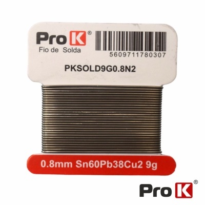 Solda 0.8mm Sn60Pb38Cu2 9g PROK