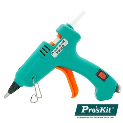 Pistola de cola quente Pro'sKit verde turquesa com gatilho laranja