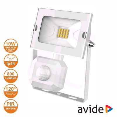Projetor LED branco com sensor PIR e suporte