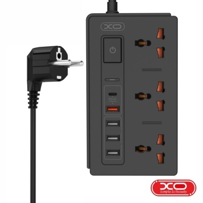 Tomada Elétrica 3x Univ. 4x USB-A 1x USB-C C Interruptor XO