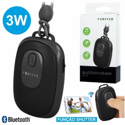COLUNA BLUETOOTH PORTÁTIL 3W C OBTURADOR P CÂMARA