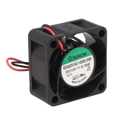 Ventoinha eletrónica Sunon DC12V 0.76W preto e fios vermelho e preto