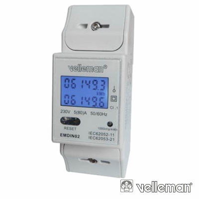 CONTADOR DE ENERGIA 230V16A 2 MÓDULOS  P CALHA DIN