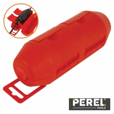 Organizador cilíndrico vermelho para cabos com fechos, produto Perel Tools