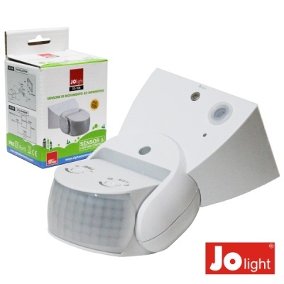 Sensor de movimento branco Jo light com embalagem ao fundo