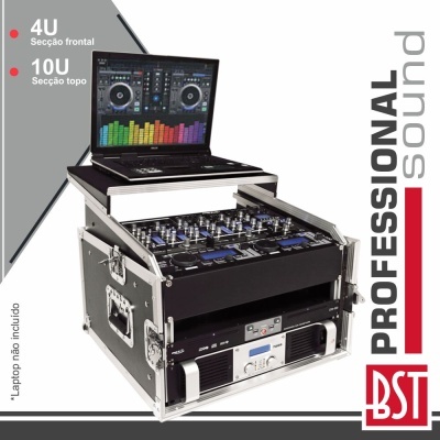 MALA P EQUIPAMENTOS DJ 10U + 4U SUPORTE P LAPTOP BST