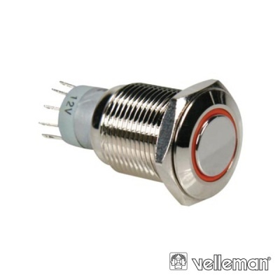 INTERRUPTOR REDONDO DE METAL SPDT 1NA 1NC ANEL LARANJA