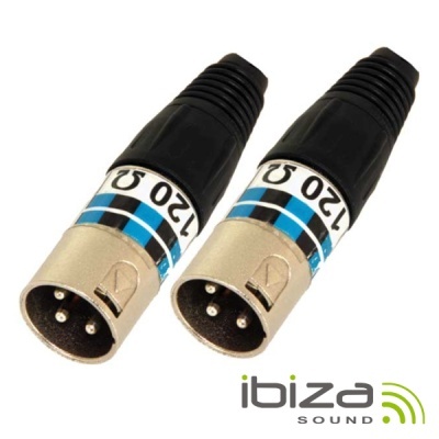 FICHA XLR 3P MACHO DMX RESISTÊNCIA 120 OHM 2X IBIZA