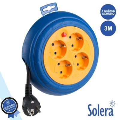 EXTENSÃO TOMADA ELÉTRICA C 4 SAÍDAS 3M SOLERA