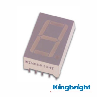Mostrador digital de um dígito Kingbright com carcaça cinza