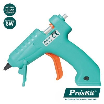 PISTOLA DE COLA QUENTE 8W C BATERIA PROSKIT