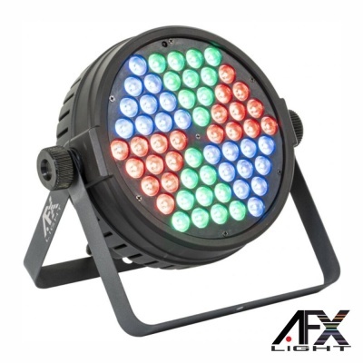Refletor iluminador profissional LED redondo com LEDs coloridos e suporte ajustável preto