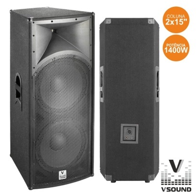 COLUNA PROFISSIONAL 2X15" 1400Wmáx VSOUND