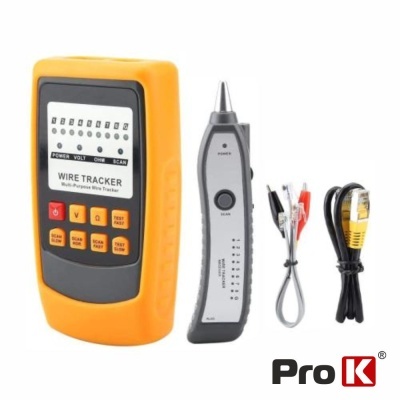 Kit de rastreador de cabos amarelo e preto com acessórios e logótipo Pro K