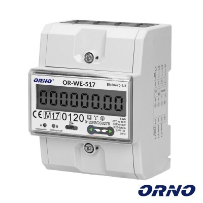 Conta de eletricidade digital ORNO OR-WE-517 com visor LCD e caixa branca