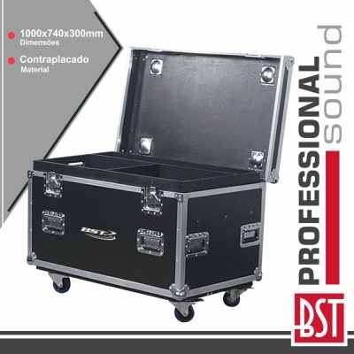 MALA TRANSPORTE DJ P 6 PROJETORES CONTRAPLACADO RODAS BST