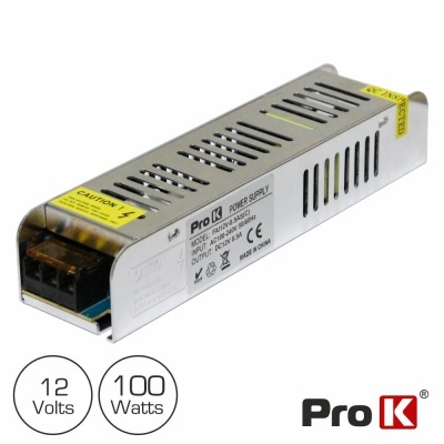 Fonte de alimentação ProK EAIFW-100A-12 12V 100W metal ventilado