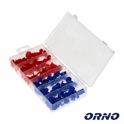 Conjunto de 50 Terminais Quick Splice AzulVermelho ORNO