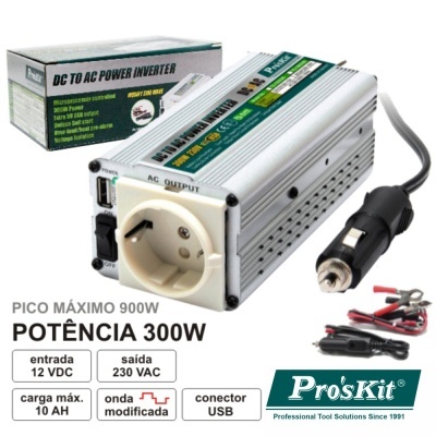 CONVERSOR 12V-230V 300W Onda Modificada PROSKIT