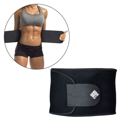 Cinta abdominal preta neopreno com fecho velcro