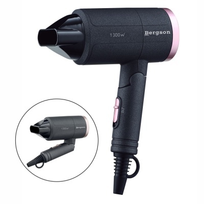 Secador de cabelo preto e rosa Bergson 1300W