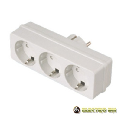 FICHA ELÉTRICA TRIPLA 3 SAÍDAS SCHUKO EDH