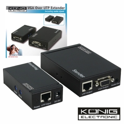 RECEPTOR E TRANSMISSOR VGA VIA RJ45 CAT56 300M