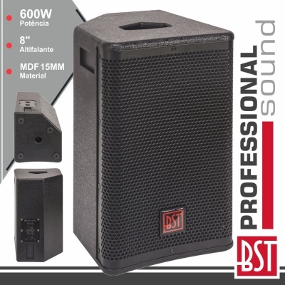 COLUNA PASSIVA PRO 8" 600W 15MM MDF BST