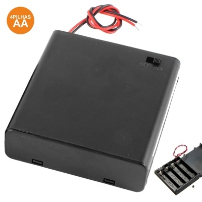 SUPORTE P 4 PILHAS AA C TAMPA E INTERRUPTOR
